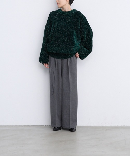 LEPSIM（レプシィム）の「【FOR I SERIES】7ゲージラメニットプルオーバー　980465（ニット/セーター・レディース・ブラウン/ブルー/ライトグレー/グリーン・FREE）」の14枚目の写真