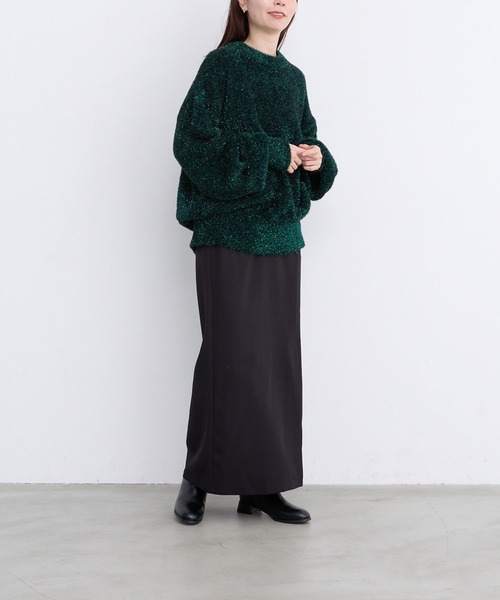 LEPSIM（レプシィム）の「【FOR I SERIES】7ゲージラメニットプルオーバー　980465（ニット/セーター・レディース・ブラウン/ブルー/ライトグレー/グリーン・FREE）」の15枚目の写真