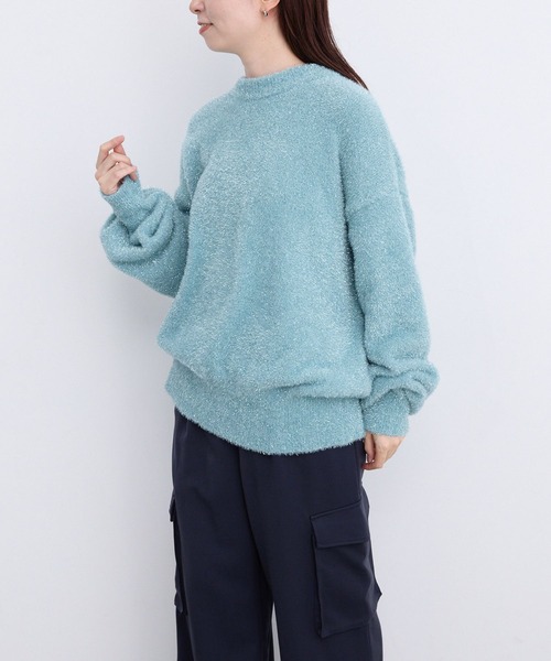 LEPSIM（レプシィム）の「【FOR I SERIES】7ゲージラメニットプルオーバー　980465（ニット/セーター・レディース・ブラウン/ブルー/ライトグレー/グリーン・FREE）」の17枚目の写真