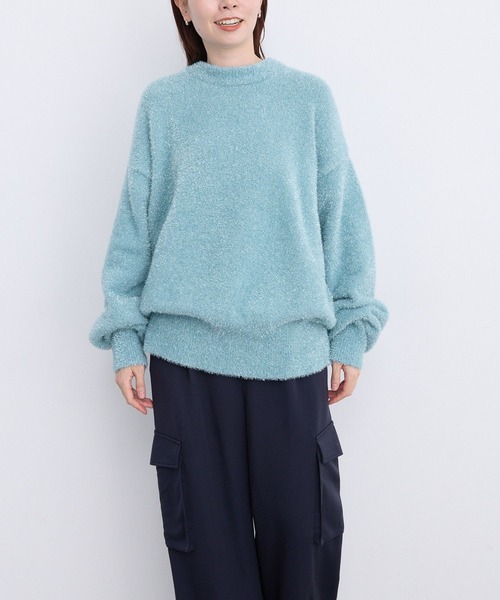 LEPSIM（レプシィム）の「【FOR I SERIES】7ゲージラメニットプルオーバー　980465（ニット/セーター・レディース・ブラウン/ブルー/ライトグレー/グリーン・FREE）」の18枚目の写真