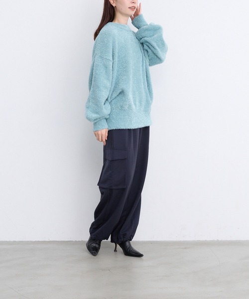 LEPSIM（レプシィム）の「【FOR I SERIES】7ゲージラメニットプルオーバー　980465（ニット/セーター・レディース・ブラウン/ブルー/ライトグレー/グリーン・FREE）」の19枚目の写真