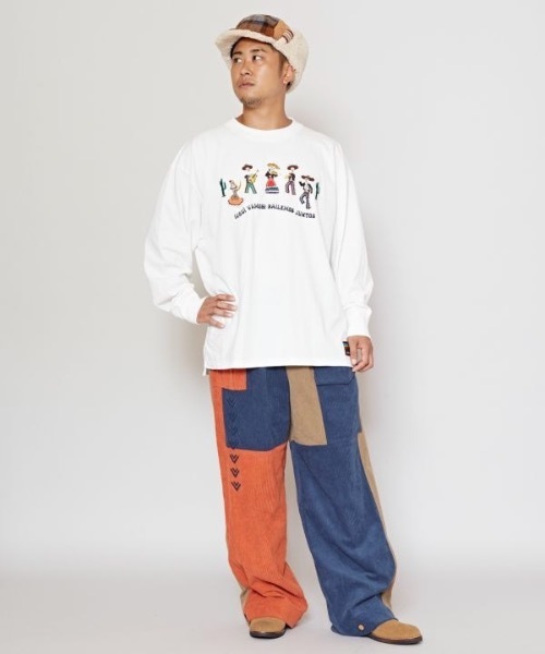 チャイハネ（チャイハネ）の「【チャイハネ】Amina×grn メキティMEN'SロンT（Tシャツ/カットソー・メンズ・ネイビー/ホワイト・FREE）」の5枚目の写真