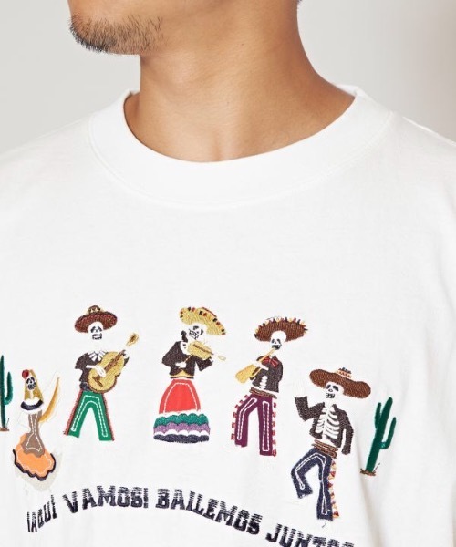 チャイハネ（チャイハネ）の「【チャイハネ】Amina×grn メキティMEN'SロンT（Tシャツ/カットソー・メンズ・ネイビー/ホワイト・FREE）」の8枚目の写真