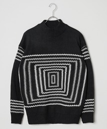 Theater code | ▲square design by color knit/スクエア デザイン バイカラー ニット ハイネック モックネック(ニット/セーター)