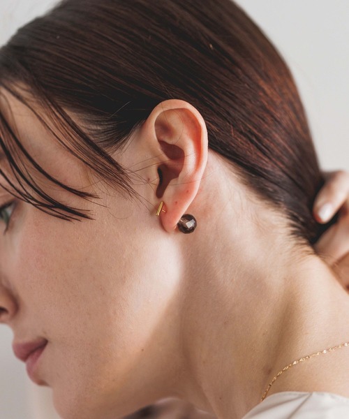 PAS TIERRA（パティエラ）の「【Sol】SVジェムキャッチハーフピアス（Half）（ピアス（片耳用）・レディース・グリーン/ブラウン系その他/ピンク・FREE）」の7枚目の写真