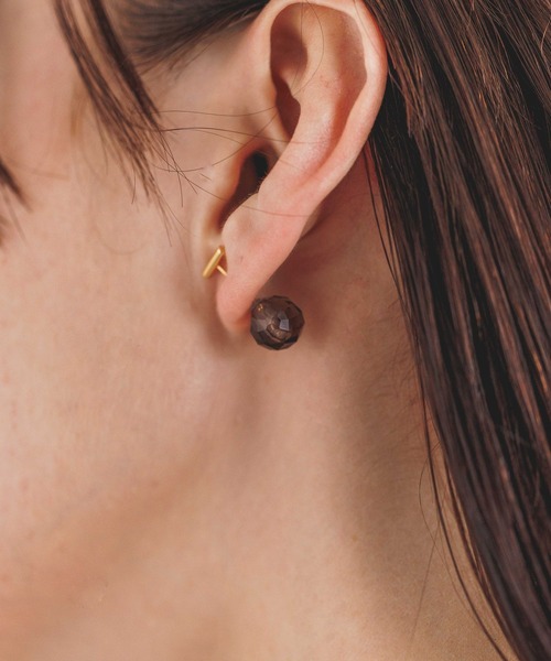 PAS TIERRA（パティエラ）の「【Sol】SVジェムキャッチハーフピアス（Half）（ピアス（片耳用）・レディース・グリーン/ブラウン系その他/ピンク・FREE）」の9枚目の写真