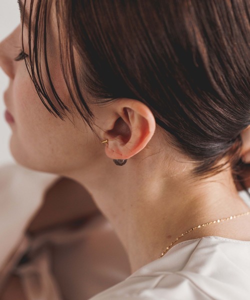 PAS TIERRA（パティエラ）の「【Sol】SVジェムキャッチハーフピアス（Half）（ピアス（片耳用）・レディース・グリーン/ブラウン系その他/ピンク・FREE）」の10枚目の写真