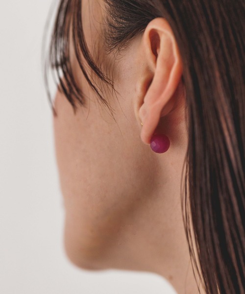 PAS TIERRA（パティエラ）の「【Sol】SVジェムキャッチハーフピアス（Half）（ピアス（片耳用）・レディース・グリーン/ブラウン系その他/ピンク・FREE）」の13枚目の写真