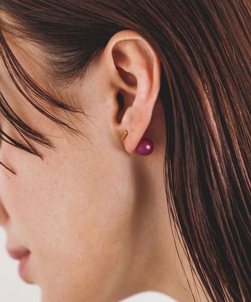 PAS TIERRA（パティエラ）の「【Sol】SVジェムキャッチハーフピアス（Half）（ピアス（片耳用）・レディース・グリーン/ブラウン系その他/ピンク・FREE）」の14枚目の写真