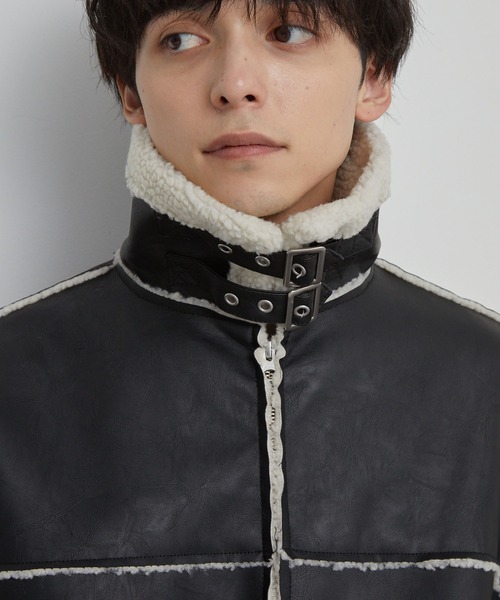 セール】オーバーサイズ裏ボアフェイクムートンジャケット（ムートン