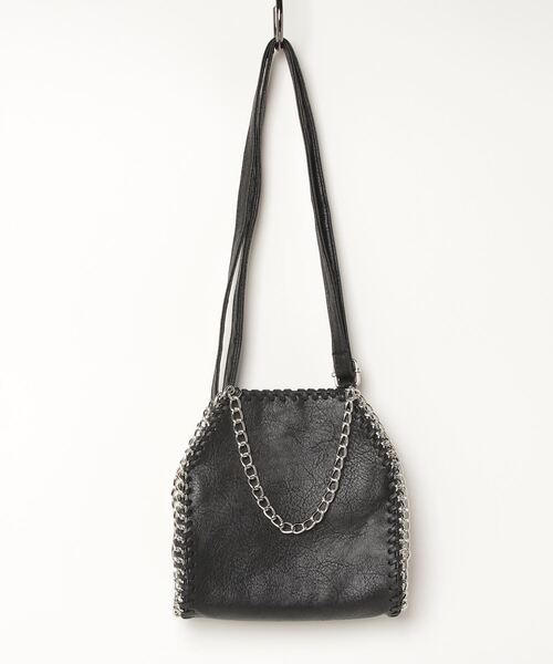 MAISON BREEZE（メゾンブリーズ）の「【MAISON BREEZE】カーブチェーンミニショルダーバッグ KNF036 ※（ショルダーバッグ・レディース・ホワイト/ブラック・FREE）」の5枚目の写真