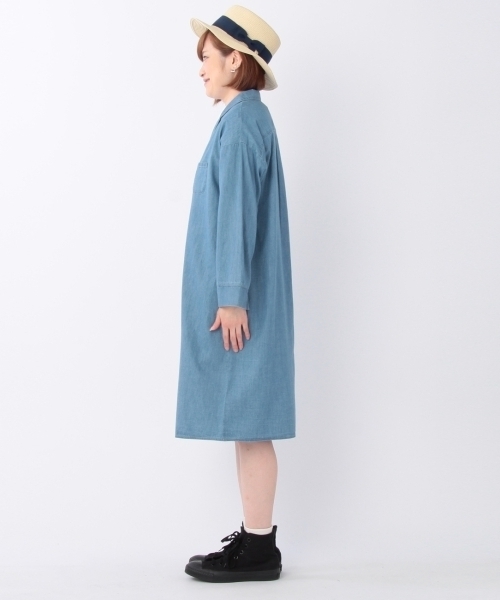 THE EMPORIUM(ジエンポリアム)の「テーラーロングシャツ(シャツ/ブラウス・レディース・ブルー/グリーン・38/40)」の3枚目の写真