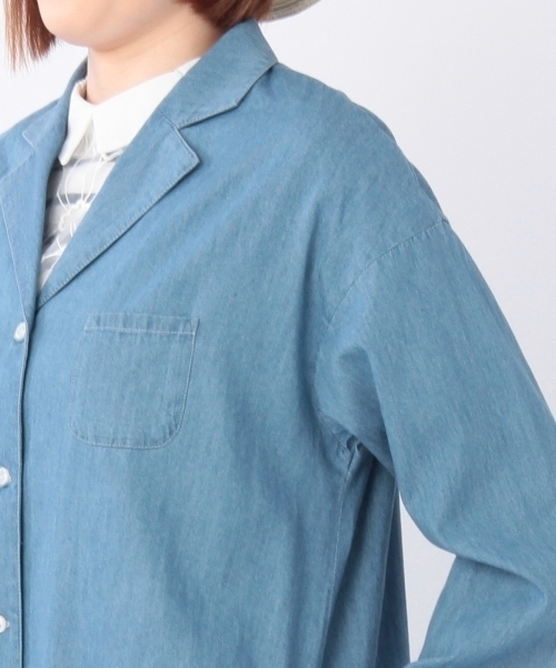 THE EMPORIUM(ジエンポリアム)の「テーラーロングシャツ(シャツ/ブラウス・レディース・ブルー/グリーン・38/40)」の5枚目の写真