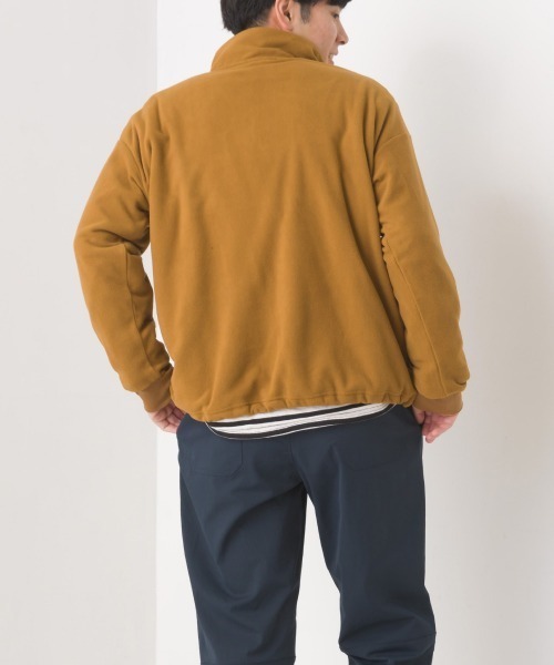 メンズふわ軽静電気防止マイクロフリースハーフジップトレーナー長袖