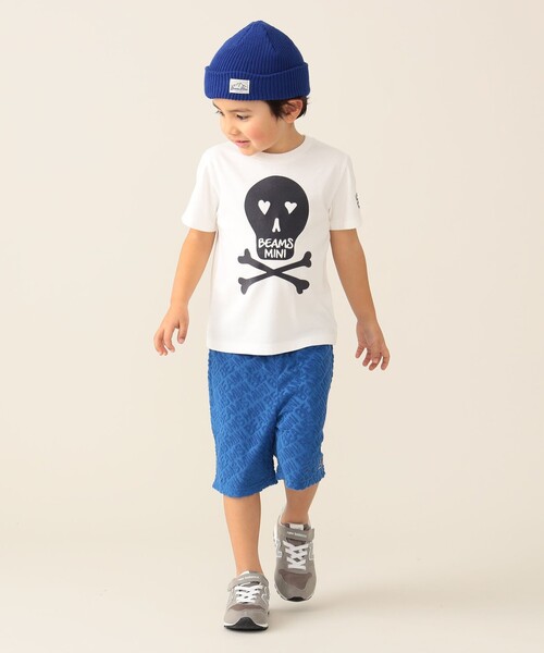 BEAMS mini（ビームスミニ）の「BEAMS mini / スカル フロッキー Tシャツ 24SS（90～150cm）（Tシャツ/カットソー・キッズ・チャコールグレー/オフホワイト・90/150/140/130/100/110/120）」の11枚目の写真