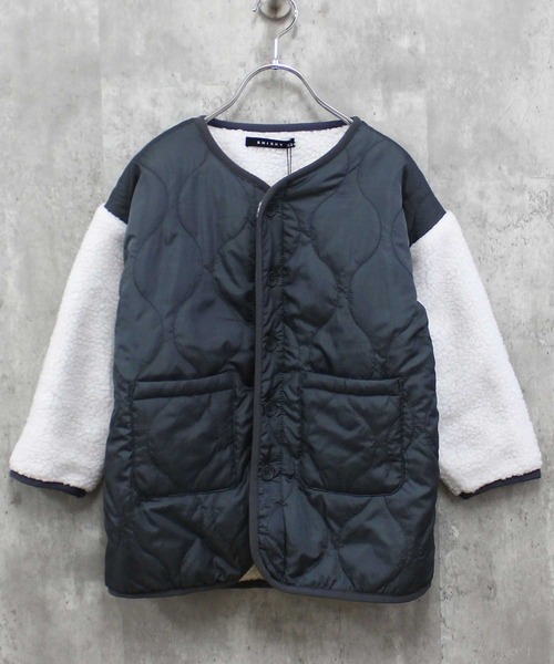 THE CASUAL(カジュアル)の「【ユニセックス】キルティング 裏ボアジャケット(ダウンジャケット/コート・キッズ・チャコール/カーキ系1/グレー系/ブラック/ブラック系/ベージュ系/カーキ系/ベージュ・120cm/160cm/150cm/140cm/130cm)」の4枚目の写真