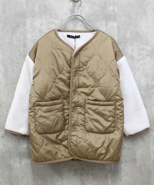 THE CASUAL(カジュアル)の「【ユニセックス】キルティング 裏ボアジャケット(ダウンジャケット/コート・キッズ・チャコール/カーキ系1/グレー系/ブラック/ブラック系/ベージュ系/カーキ系/ベージュ・120cm/160cm/150cm/140cm/130cm)」の6枚目の写真