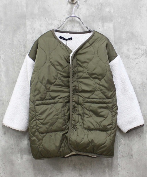 THE CASUAL(カジュアル)の「【ユニセックス】キルティング 裏ボアジャケット(ダウンジャケット/コート・キッズ・チャコール/カーキ系1/グレー系/ブラック/ブラック系/ベージュ系/カーキ系/ベージュ・120cm/160cm/150cm/140cm/130cm)」の8枚目の写真