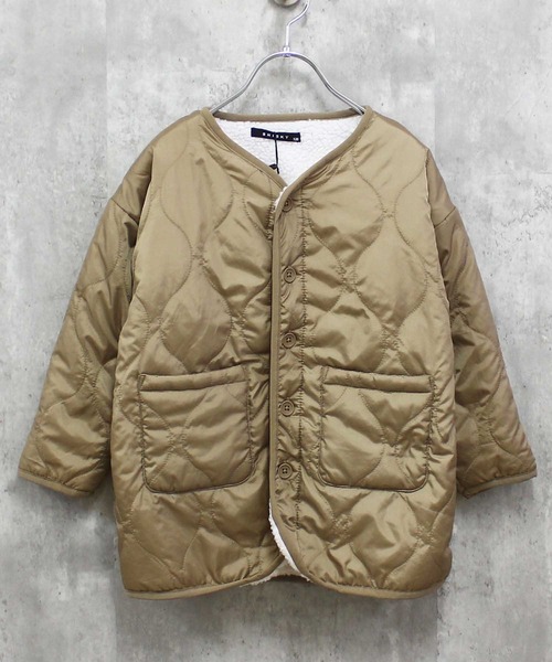 THE CASUAL(カジュアル)の「【ユニセックス】キルティング 裏ボアジャケット(ダウンジャケット/コート・キッズ・チャコール/カーキ系1/グレー系/ブラック/ブラック系/ベージュ系/カーキ系/ベージュ・120cm/160cm/150cm/140cm/130cm)」の5枚目の写真