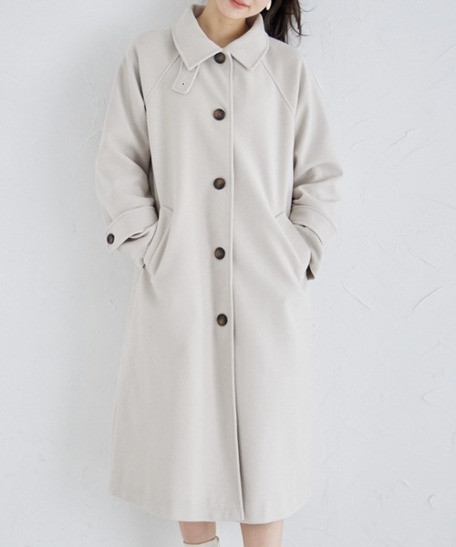 tocco closet（トッコ　クローゼット）の「２ＷＡＹアレンジカラーラグランオーバーサイズコート（ステンカラーコート・レディース・杢グレー/アイボリー/ブラウン系その他/ダークブラウン・M）」の2枚目の写真