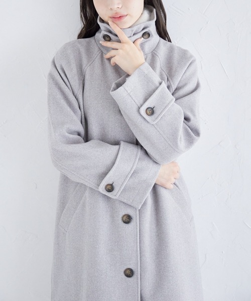 tocco closet（トッコ　クローゼット）の「２ＷＡＹアレンジカラーラグランオーバーサイズコート（ステンカラーコート・レディース・杢グレー/アイボリー/ブラウン系その他/ダークブラウン・M）」の18枚目の写真