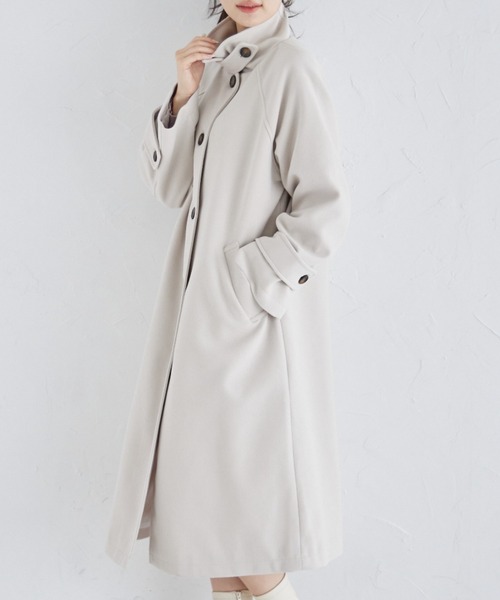 tocco closet（トッコ　クローゼット）の「２ＷＡＹアレンジカラーラグランオーバーサイズコート（ステンカラーコート・レディース・杢グレー/アイボリー/ブラウン系その他/ダークブラウン・M）」の10枚目の写真