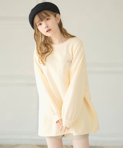 moulis'(ムーリス)の「刺繍オーバーサイズくまスウェット(Tシャツ/カットソー・レディース・ベージュ/ブラウン/ホワイト・LL~3L/M-L)」の6枚目の写真