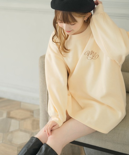 moulis'(ムーリス)の「刺繍オーバーサイズくまスウェット(Tシャツ/カットソー・レディース・ベージュ/ブラウン/ホワイト・LL~3L/M-L)」の7枚目の写真