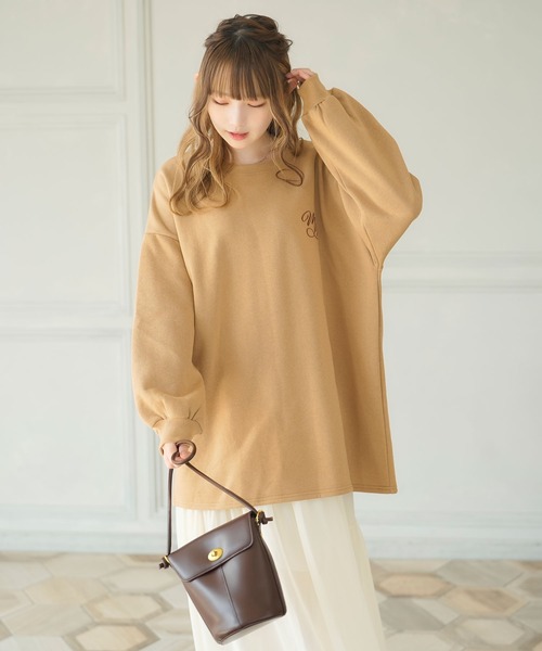 moulis'(ムーリス)の「刺繍オーバーサイズくまスウェット(Tシャツ/カットソー・レディース・ベージュ/ブラウン/ホワイト・LL~3L/M-L)」の12枚目の写真