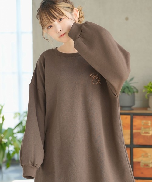 moulis'(ムーリス)の「刺繍オーバーサイズくまスウェット(Tシャツ/カットソー・レディース・ベージュ/ブラウン/ホワイト・LL~3L/M-L)」の14枚目の写真