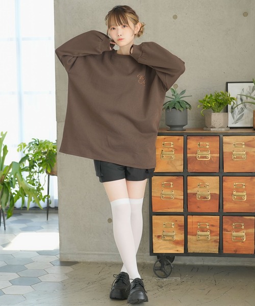moulis'(ムーリス)の「刺繍オーバーサイズくまスウェット(Tシャツ/カットソー・レディース・ベージュ/ブラウン/ホワイト・LL~3L/M-L)」の16枚目の写真