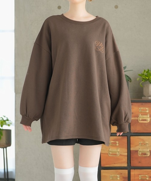 moulis'(ムーリス)の「刺繍オーバーサイズくまスウェット(Tシャツ/カットソー・レディース・ベージュ/ブラウン/ホワイト・LL~3L/M-L)」の17枚目の写真