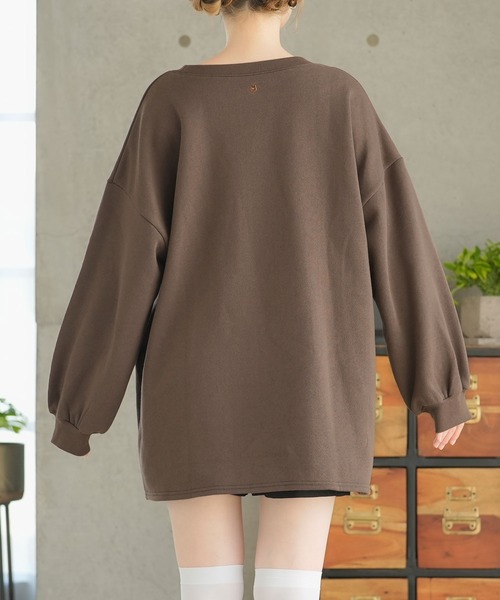 moulis'(ムーリス)の「刺繍オーバーサイズくまスウェット(Tシャツ/カットソー・レディース・ベージュ/ブラウン/ホワイト・LL~3L/M-L)」の18枚目の写真