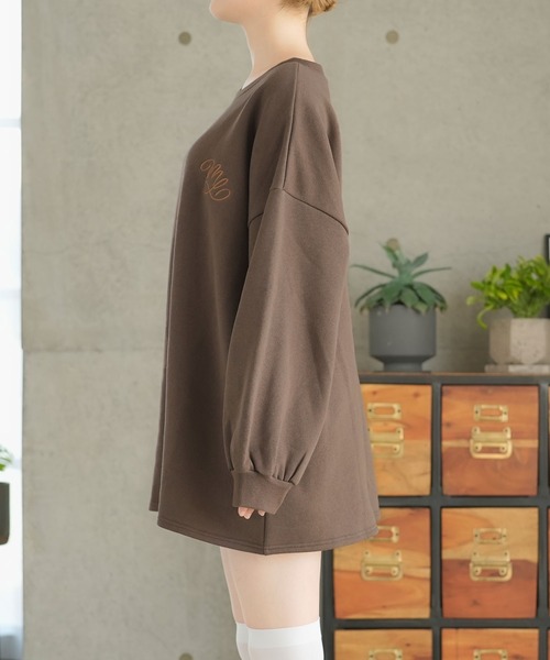 moulis'(ムーリス)の「刺繍オーバーサイズくまスウェット(Tシャツ/カットソー・レディース・ベージュ/ブラウン/ホワイト・LL~3L/M-L)」の19枚目の写真