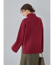 ワイドスリーブスタンドネックニット