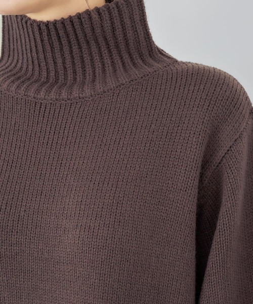 STYLE DELI（スタイルデリ）の「ワイドスリーブスタンドネックニット（ニット/セーター・レディース・ホワイト系その他/ブラウン系その他/キャメル/バーガンディー/ブラック・FREE）」の16枚目の写真