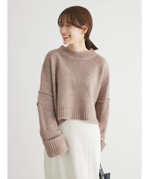 Petit fleur（プチフルール）の「・Petit　Fleur　ブークレワイドニット（ニット/セーター・レディース・ブルー/グリーン/オフホワイト/モカ・FREE）」の6枚目の写真