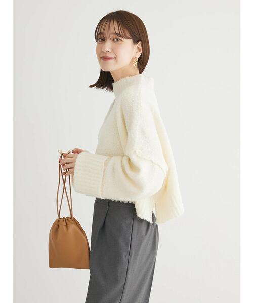 Petit fleur（プチフルール）の「・Petit　Fleur　ブークレワイドニット（ニット/セーター・レディース・ブルー/グリーン/オフホワイト/モカ・FREE）」の11枚目の写真