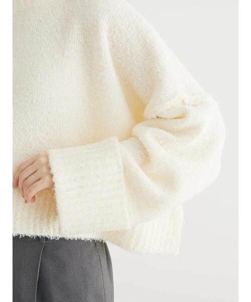 Petit fleur（プチフルール）の「・Petit　Fleur　ブークレワイドニット（ニット/セーター・レディース・ブルー/グリーン/オフホワイト/モカ・FREE）」の14枚目の写真