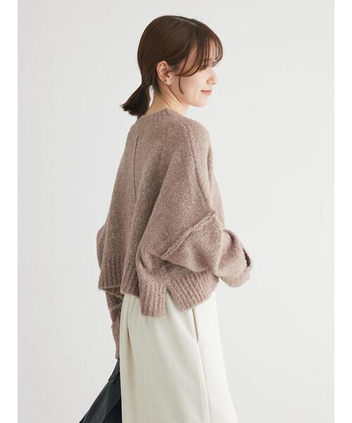 Petit fleur（プチフルール）の「・Petit　Fleur　ブークレワイドニット（ニット/セーター・レディース・ブルー/グリーン/オフホワイト/モカ・FREE）」の19枚目の写真