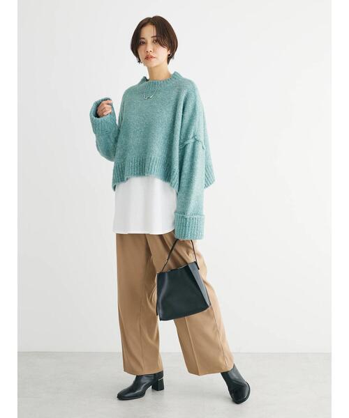 Petit fleur（プチフルール）の「・Petit　Fleur　ブークレワイドニット（ニット/セーター・レディース・ブルー/グリーン/オフホワイト/モカ・FREE）」の20枚目の写真