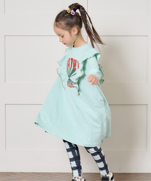 Life Support Products(ライフサポートプロダクツ)の「【COTTON from U.S.A】長袖ラッフルワンピース(90~150cm)(ワンピース・キッズ・ライトグリーン/ラベンダー/チャコール・90/100/110/120/130/140/150)」の12枚目の写真