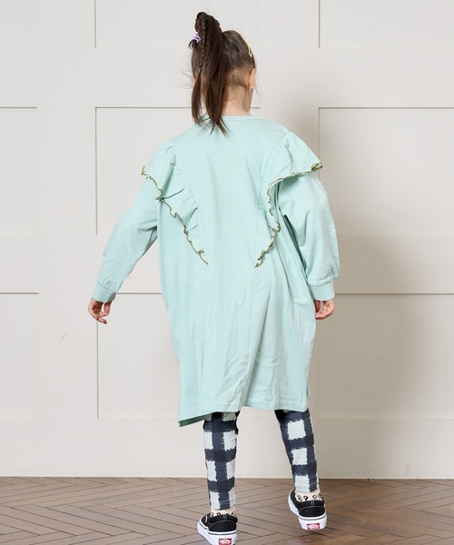 Life Support Products(ライフサポートプロダクツ)の「【COTTON from U.S.A】長袖ラッフルワンピース(90~150cm)(ワンピース・キッズ・ライトグリーン/ラベンダー/チャコール・90/100/110/120/130/140/150)」の13枚目の写真