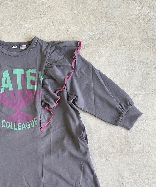 Life Support Products(ライフサポートプロダクツ)の「【COTTON from U.S.A】長袖ラッフルワンピース(90~150cm)(ワンピース・キッズ・ライトグリーン/ラベンダー/チャコール・90/100/110/120/130/140/150)」の6枚目の写真