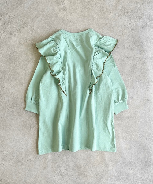 Life Support Products(ライフサポートプロダクツ)の「【COTTON from U.S.A】長袖ラッフルワンピース(90~150cm)(ワンピース・キッズ・ライトグリーン/ラベンダー/チャコール・90/100/110/120/130/140/150)」の9枚目の写真