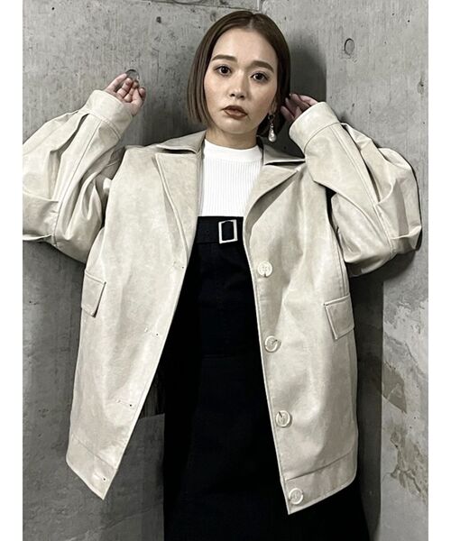 MURUA（ムルーア）の「ハーフスリーブタイトリブニット（ニット/セーター・レディース・ホワイト/ブラック/ブルー・FREE）」の4枚目の写真