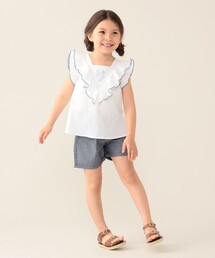 BEAMS mini / 刺繍 フレアスリーブ セットアップ 24SS(90~150cm)