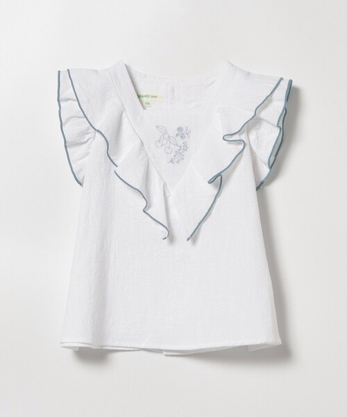 BEAMS mini(ビームスミニ)の「BEAMS mini / 刺繍 フレアスリーブ セットアップ 24SS(90~150cm)(シャツ/ブラウス・キッズ・オフホワイト/レッド系その他2・100/150/140/130/120/110/90)」の11枚目の写真