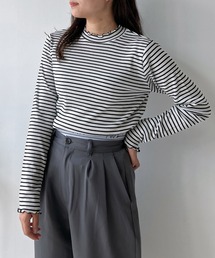 AS KNOW AS plus | ◎配色メロウフリルリブプルオーバー(Tシャツ/カットソー)