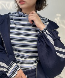 AS KNOW AS plus | ◎配色メロウフリルリブプルオーバー(Tシャツ/カットソー)